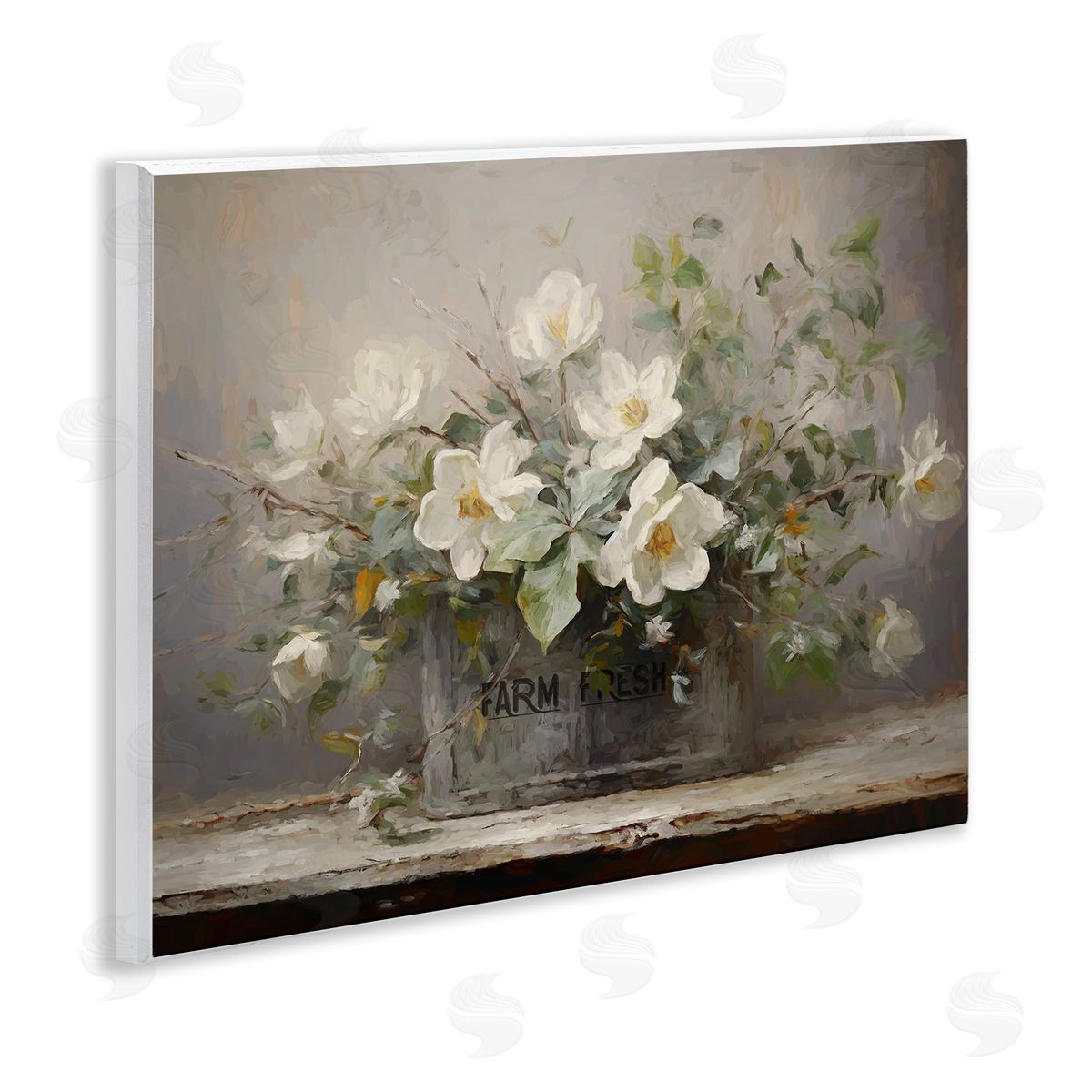 Country Farm Florals Wood Plaque Wall Art, Home Decor by Ramona Murdock