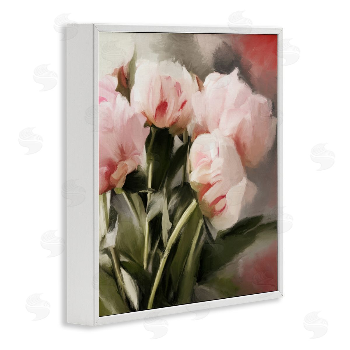 Pink Floral Arrangement White Frame Print Wall Art, Home Decor by Dan Meneely