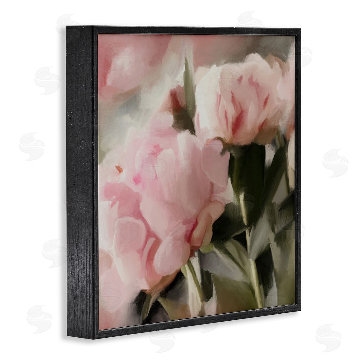 Soft Floral Arrangement Black Frame Print Wall Art, Home Decor by Dan Meneely