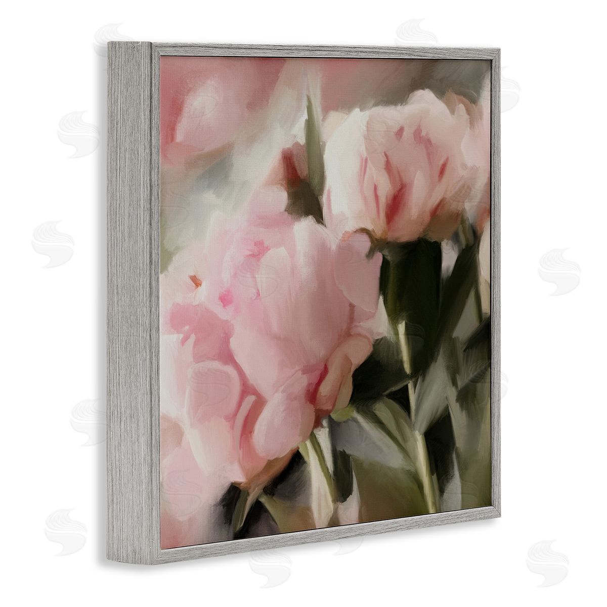 Soft Floral Arrangement Grey Frame Print Wall Art, Home Decor by Dan Meneely