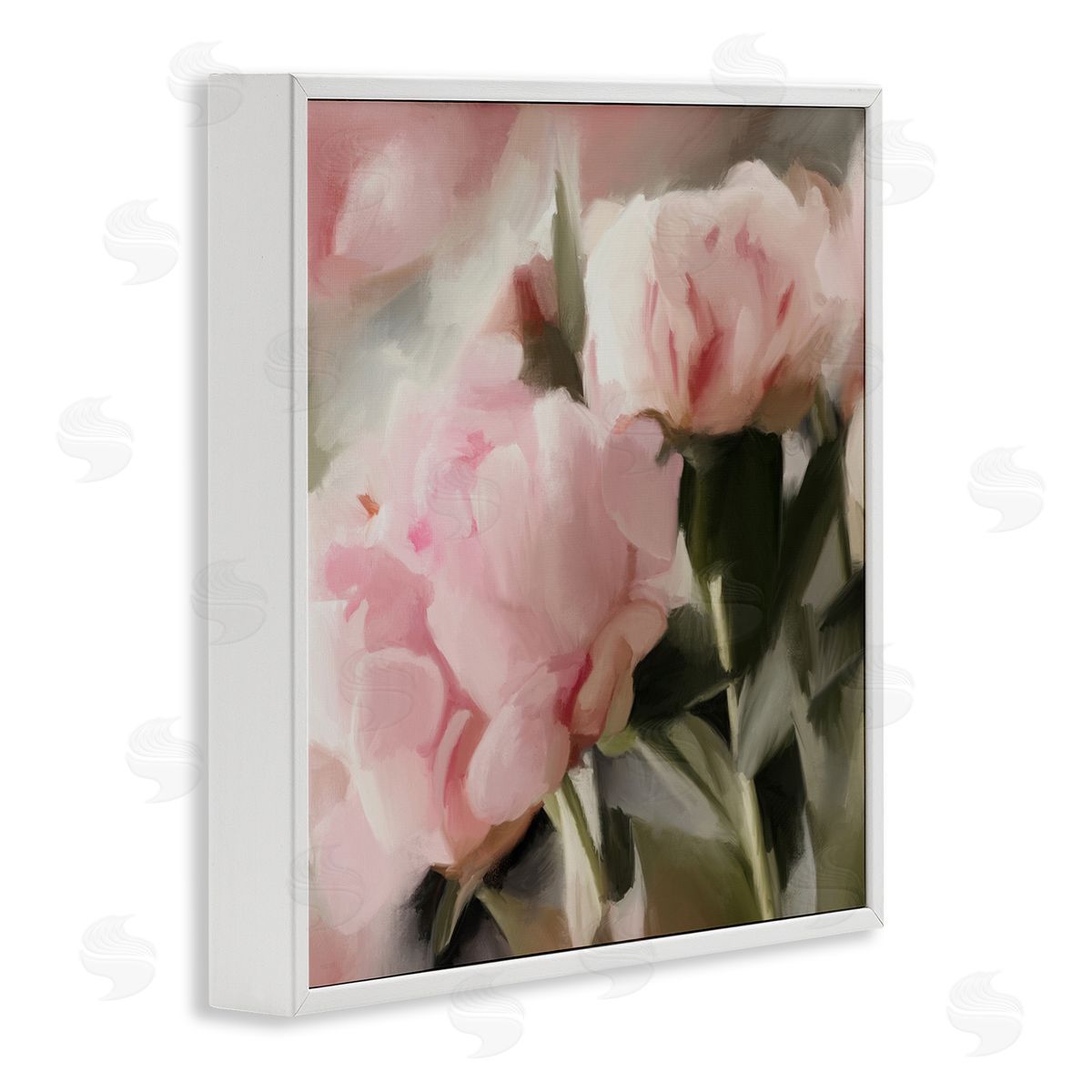 Soft Floral Arrangement White Frame Print Wall Art, Home Decor by Dan Meneely