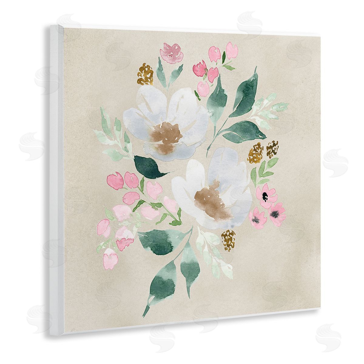 Neutral Floral Beauty Wood Plaque Wall Art, Home Decor by Lucille Price