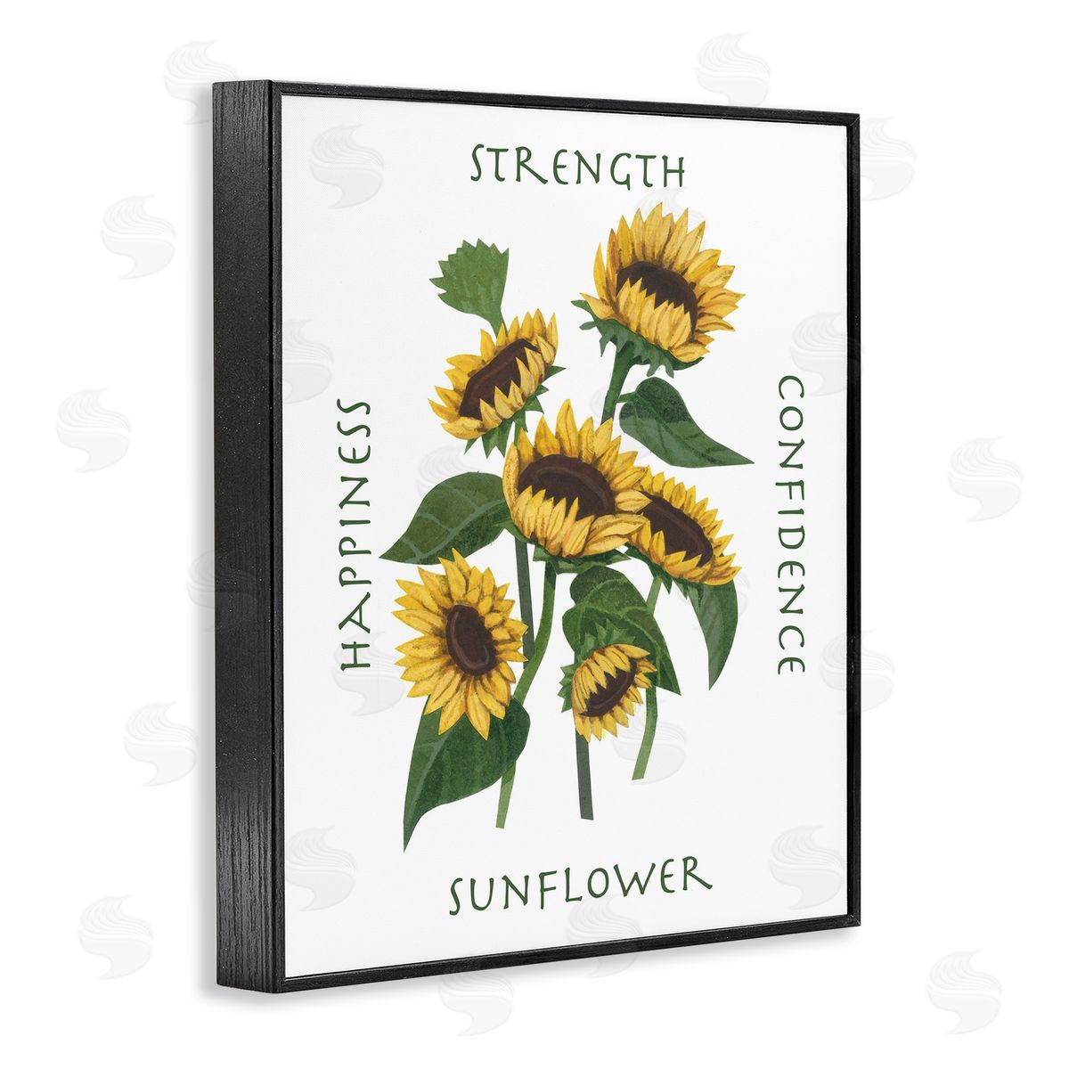 Inspirational Words Sunflower Black Frame Print Wall Art, Home Decor by Nancy Overton