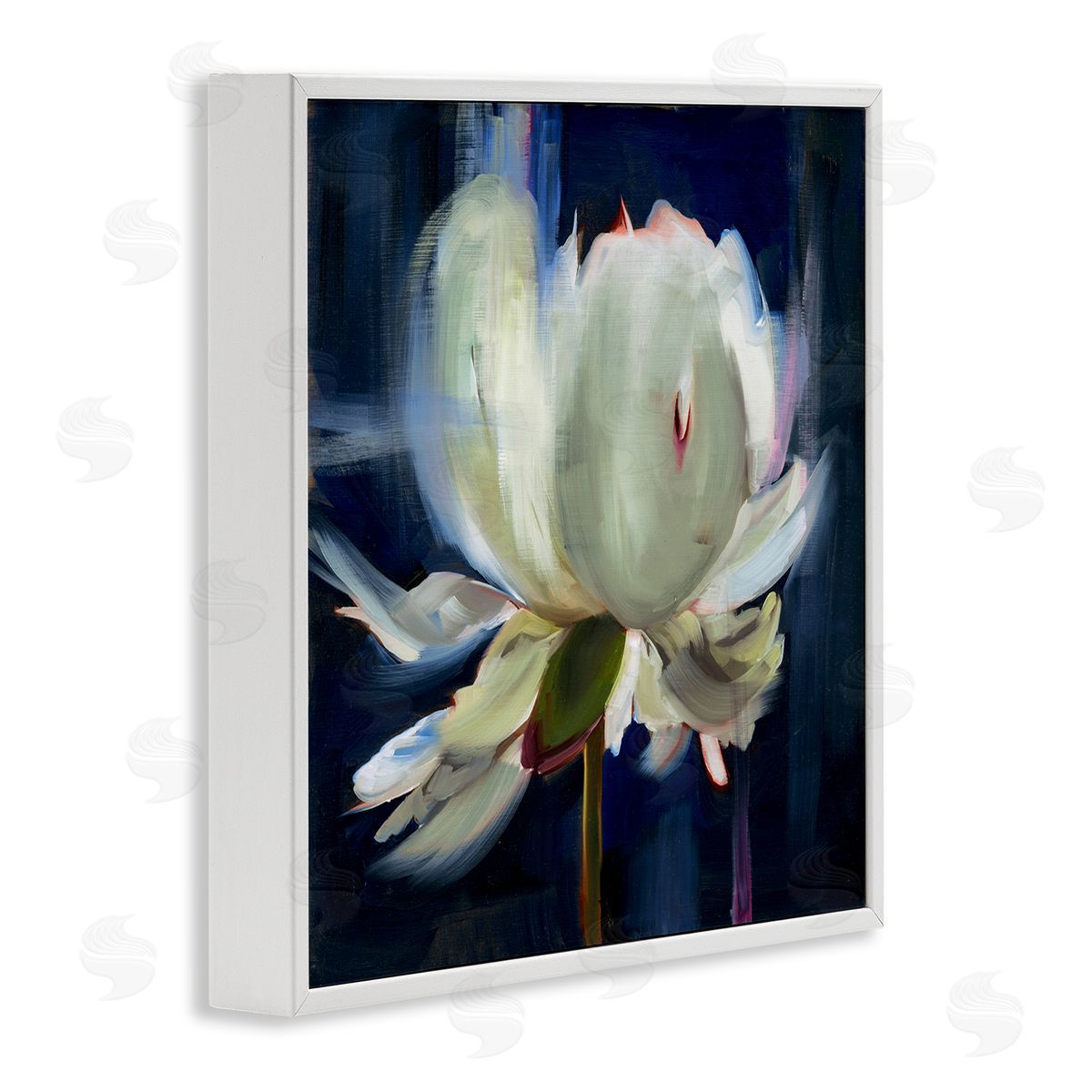 Abstract Painted Flower White Frame Print Wall Art, Home Decor by Liz Jardine