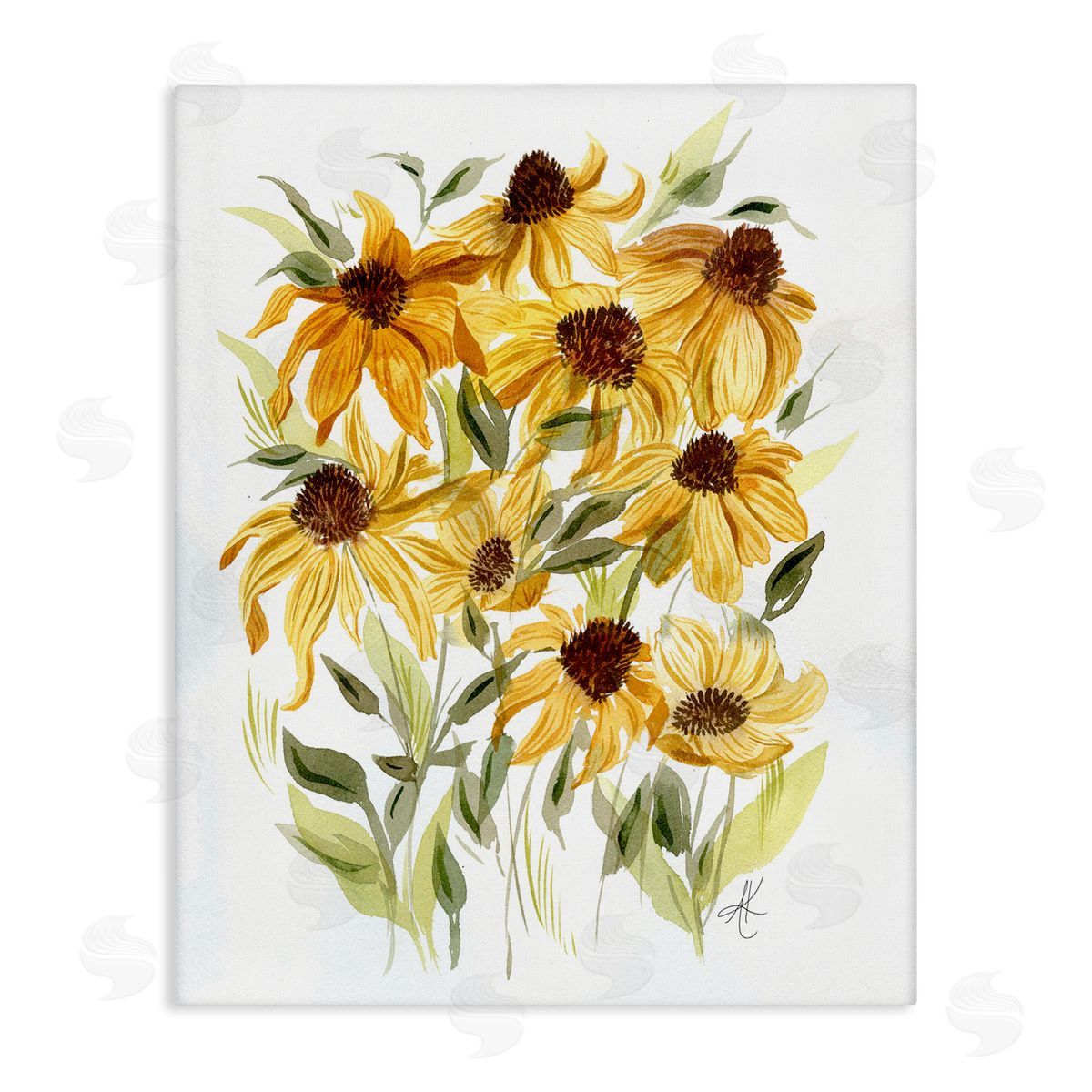 Yellow Rudbeckia Florals Canvas Wall Art, Home Decor by Alexandria Gilbert Kincaid