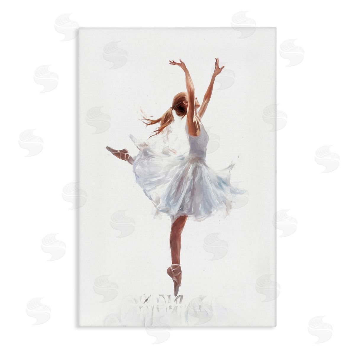 Graceful Ballerina in White Canvas Wall Art, Home Decor by Ramona Murdock