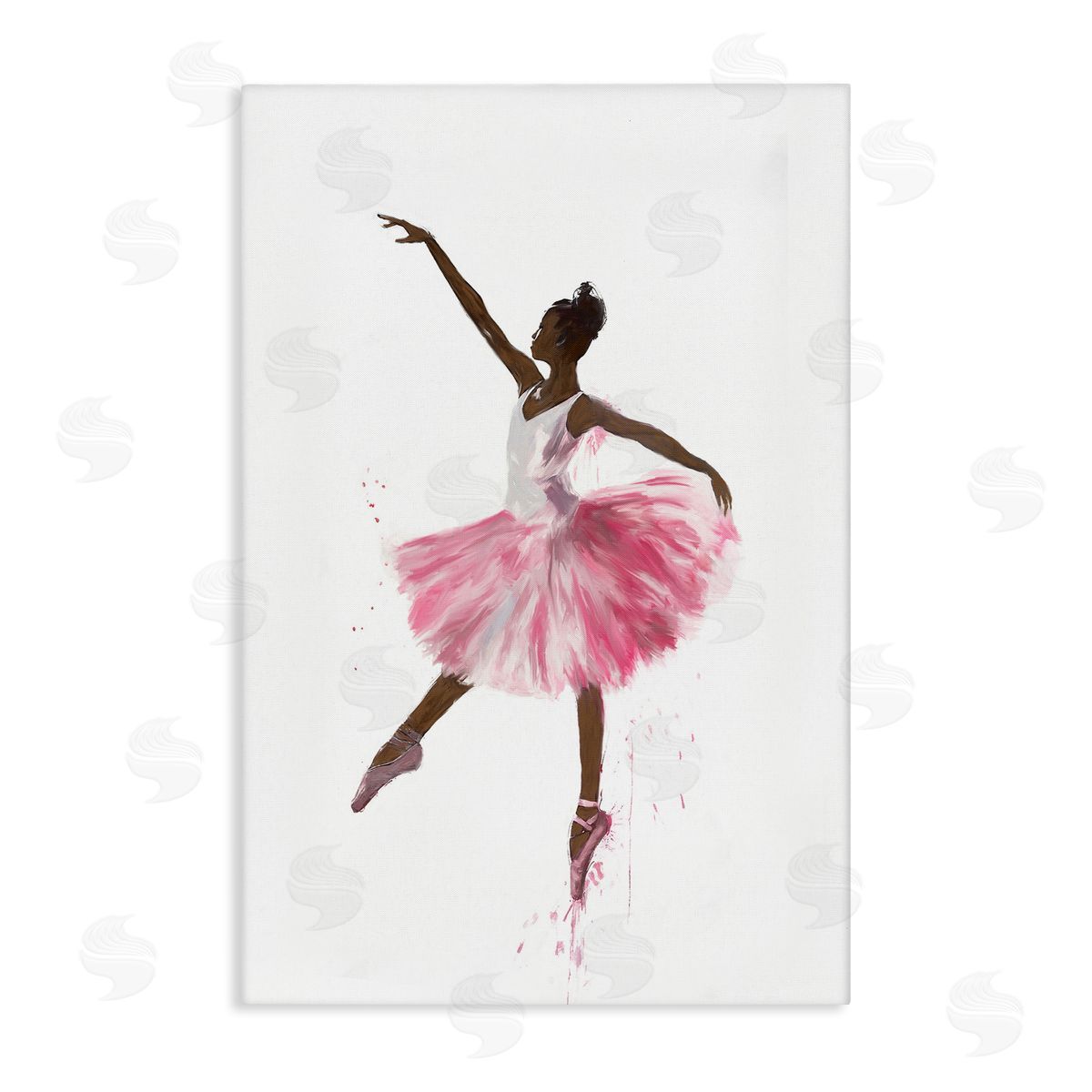 Graceful Ballerina in Pink Canvas Wall Art, Home Decor by Ramona Murdock