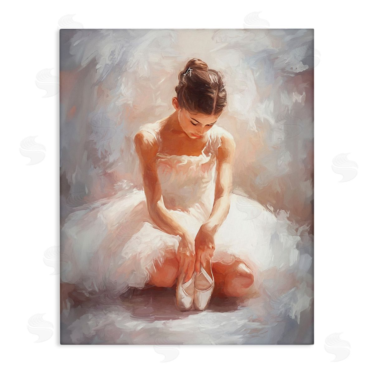Serene Ballerina Portrait Canvas Wall Art, Home Decor by Ramona Murdock
