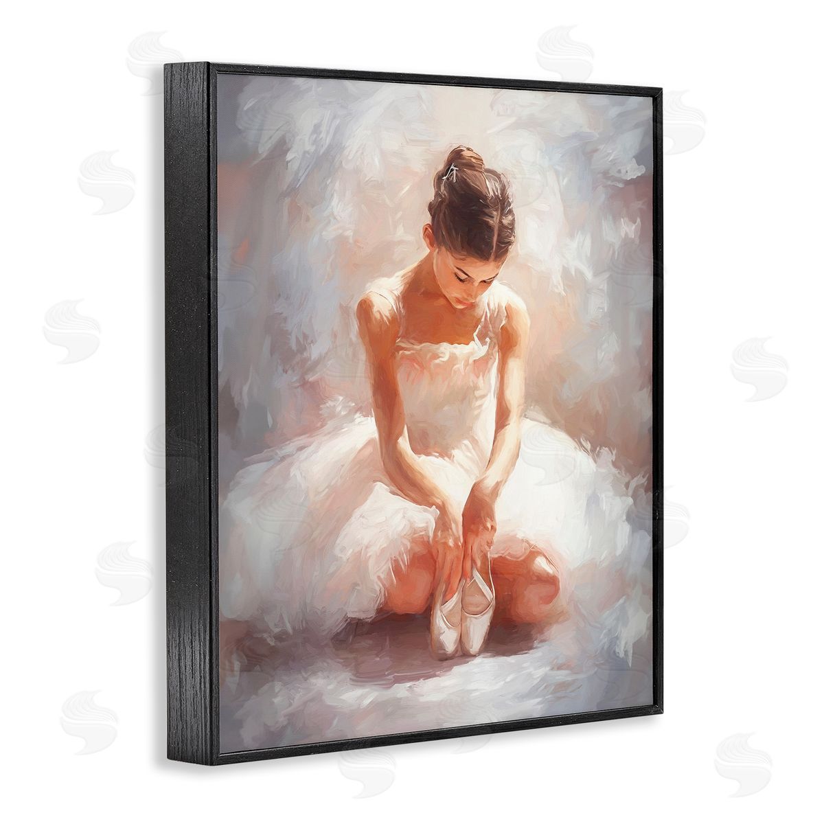 Serene Ballerina Portrait Black Frame Print Wall Art, Home Decor by Ramona Murdock