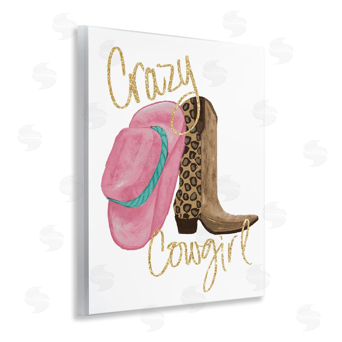 Glam Crazy Cowgirl Wood Plaque Wall Art, Home Decor by Gina Ritter