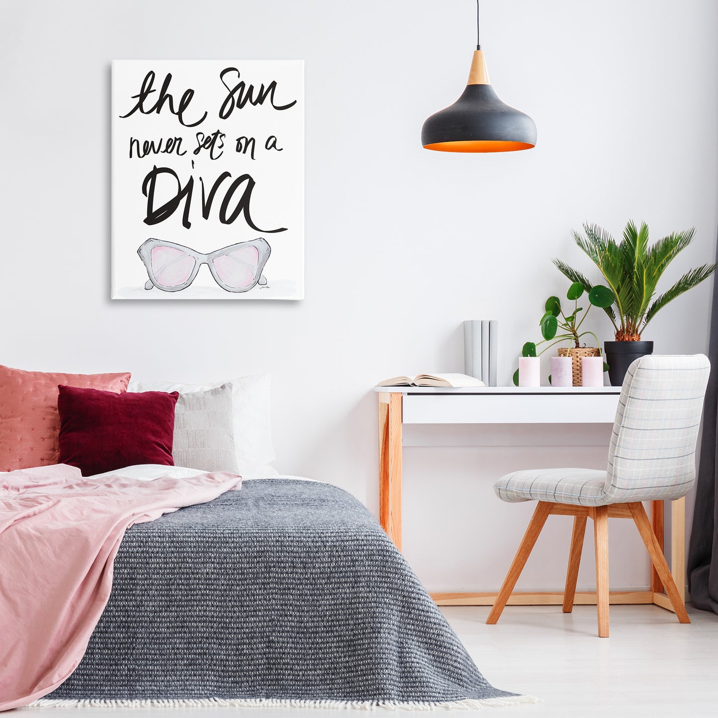 Sun Never Sets on Diva Canvas Wall Art in Room, Home Decor by Gina Ritter
