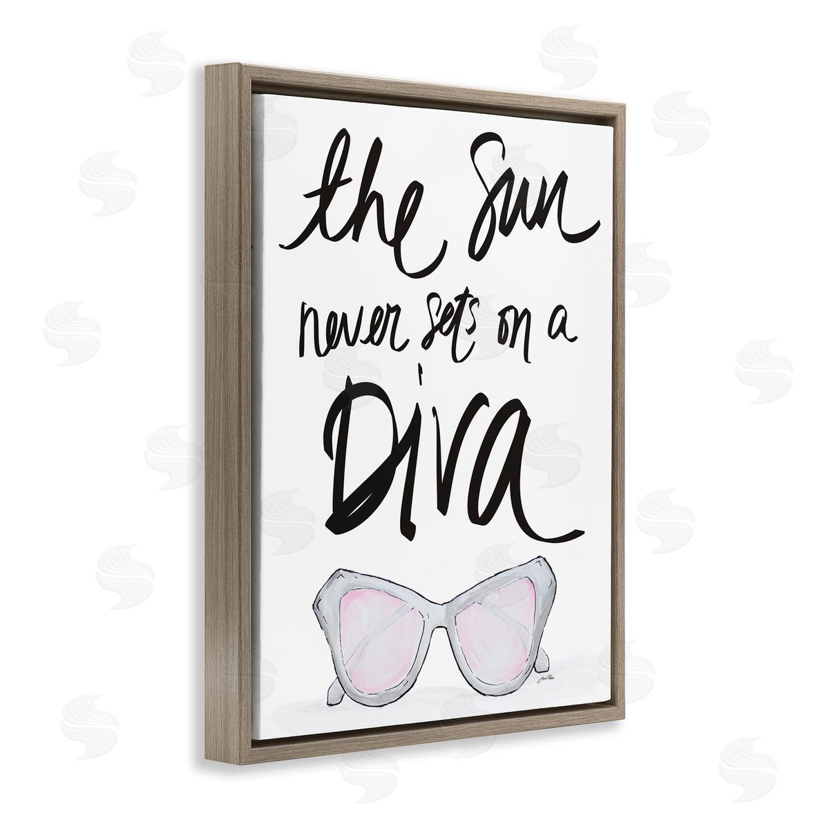 Sun Never Sets on Diva Brown Floating Frame Canvas Wall Art, Home Decor by Gina Ritter