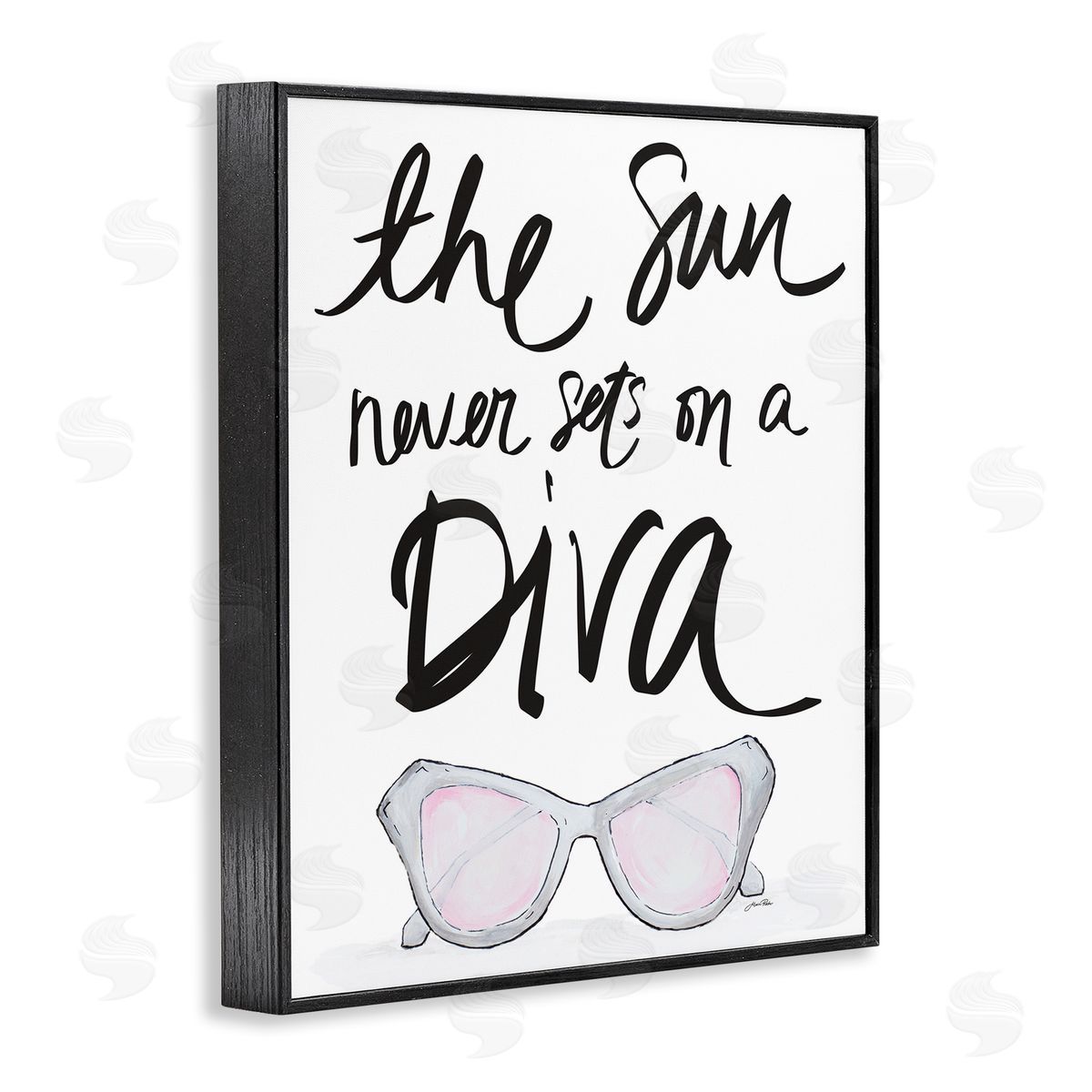 Sun Never Sets on Diva Black Frame Print Wall Art, Home Decor by Gina Ritter