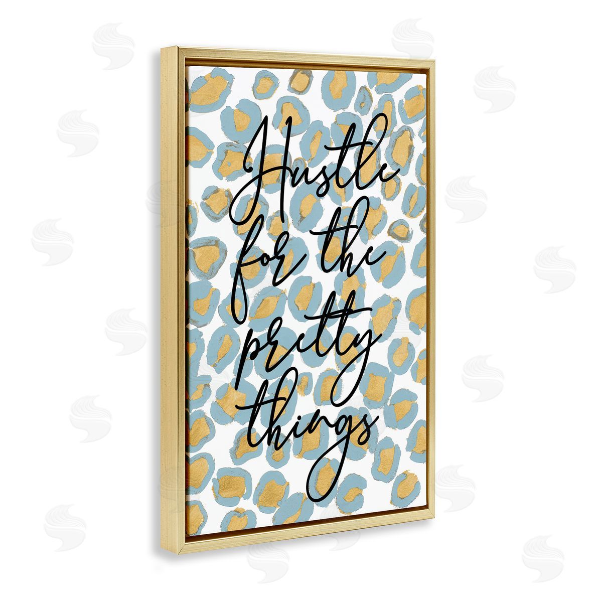 Hustle For Pretty Things Gold Floating Frame Canvas Wall Art, Home Decor by Lanie Loreth