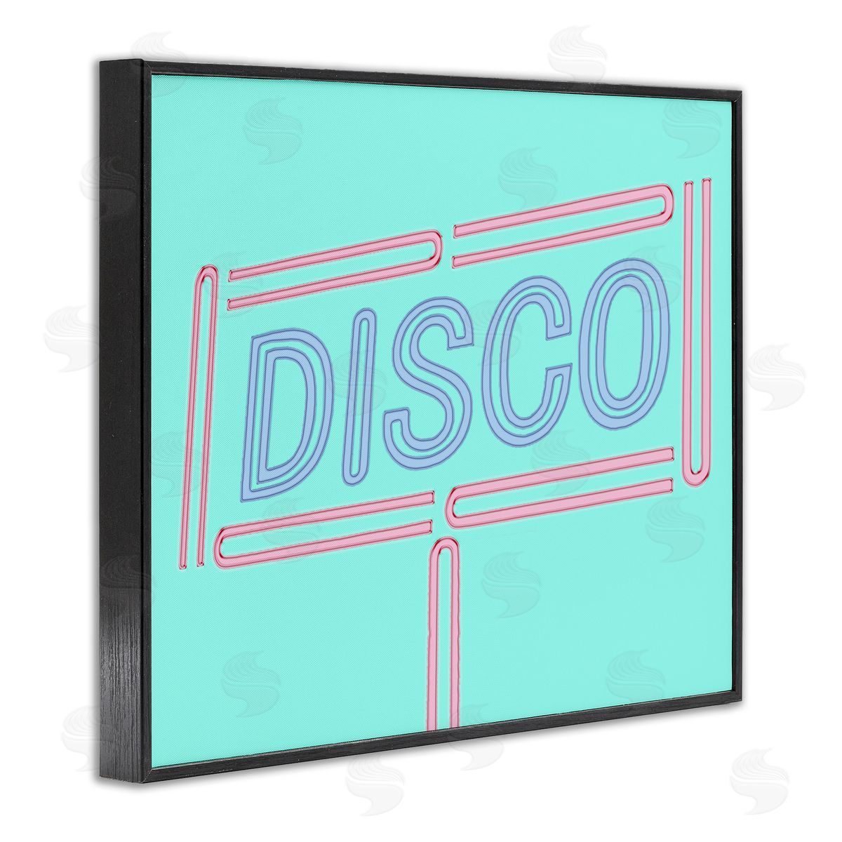 Retro Disco Sign Black Frame Print Wall Art, Home Decor by Sd Graphics Studio
