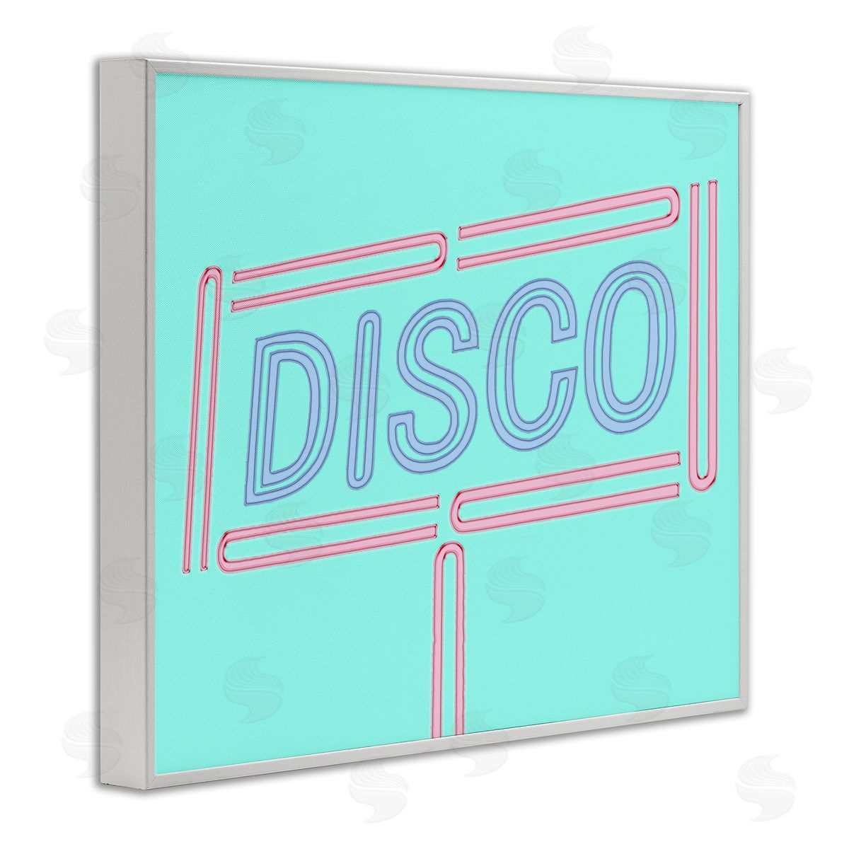 Retro Disco Sign White Frame Print Wall Art, Home Decor by Sd Graphics Studio