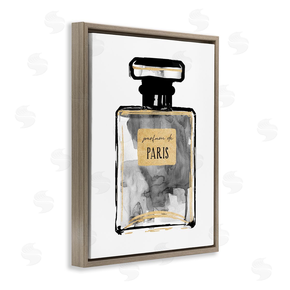 Bold French Perfume Brown Floating Frame Canvas Wall Art, Home Decor by Carol Robinson