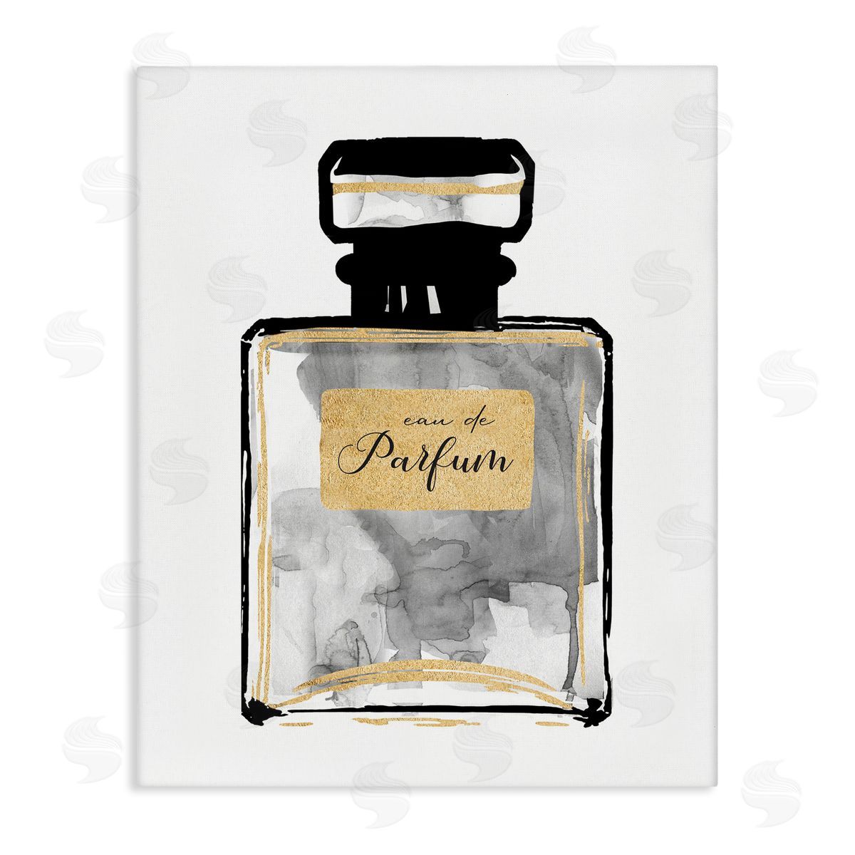 Black French Perfume Canvas Wall Art, Home Decor by Carol Robinson