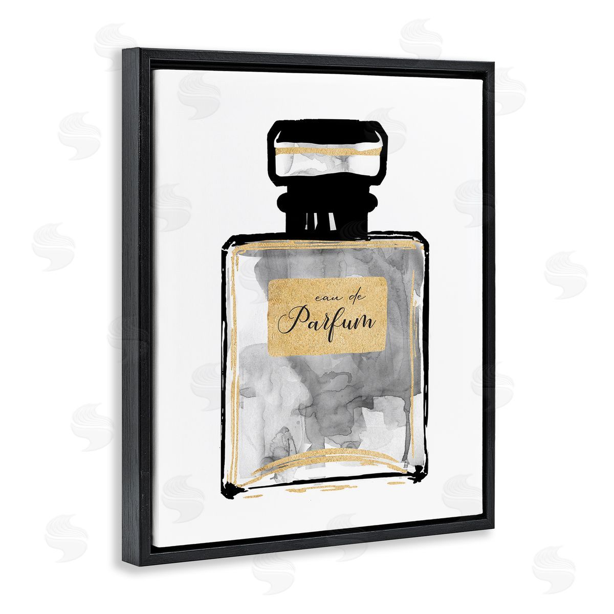 Black French Perfume Black Floating Frame Canvas Wall Art, Home Decor by Carol Robinson