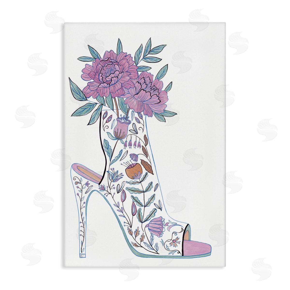 Shoe with Bouquet Canvas Wall Art, Home Decor by Melissa Wang