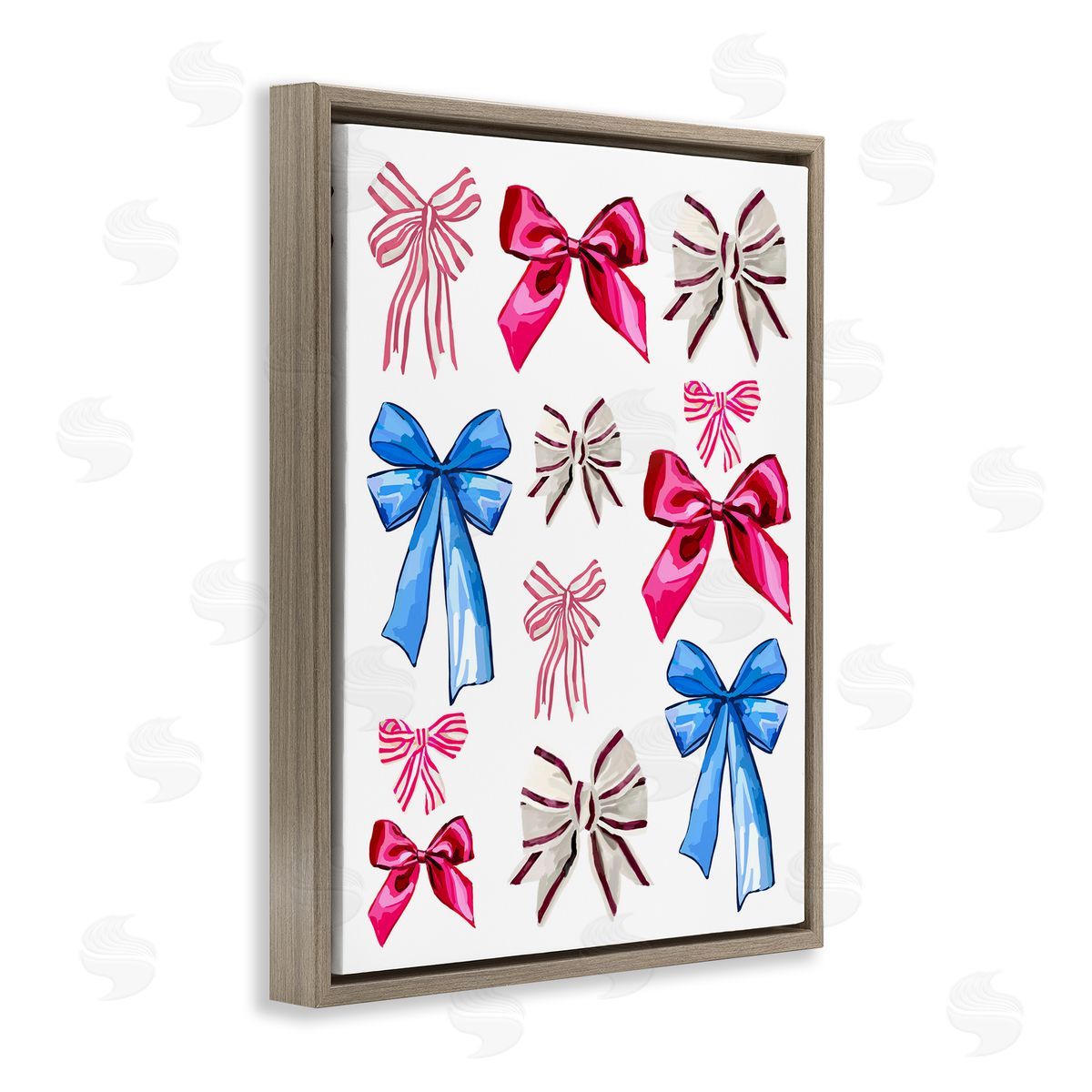 Varied Fashion Ribbons Brown Floating Frame Canvas Wall Art, Home Decor by Amelia Noyes