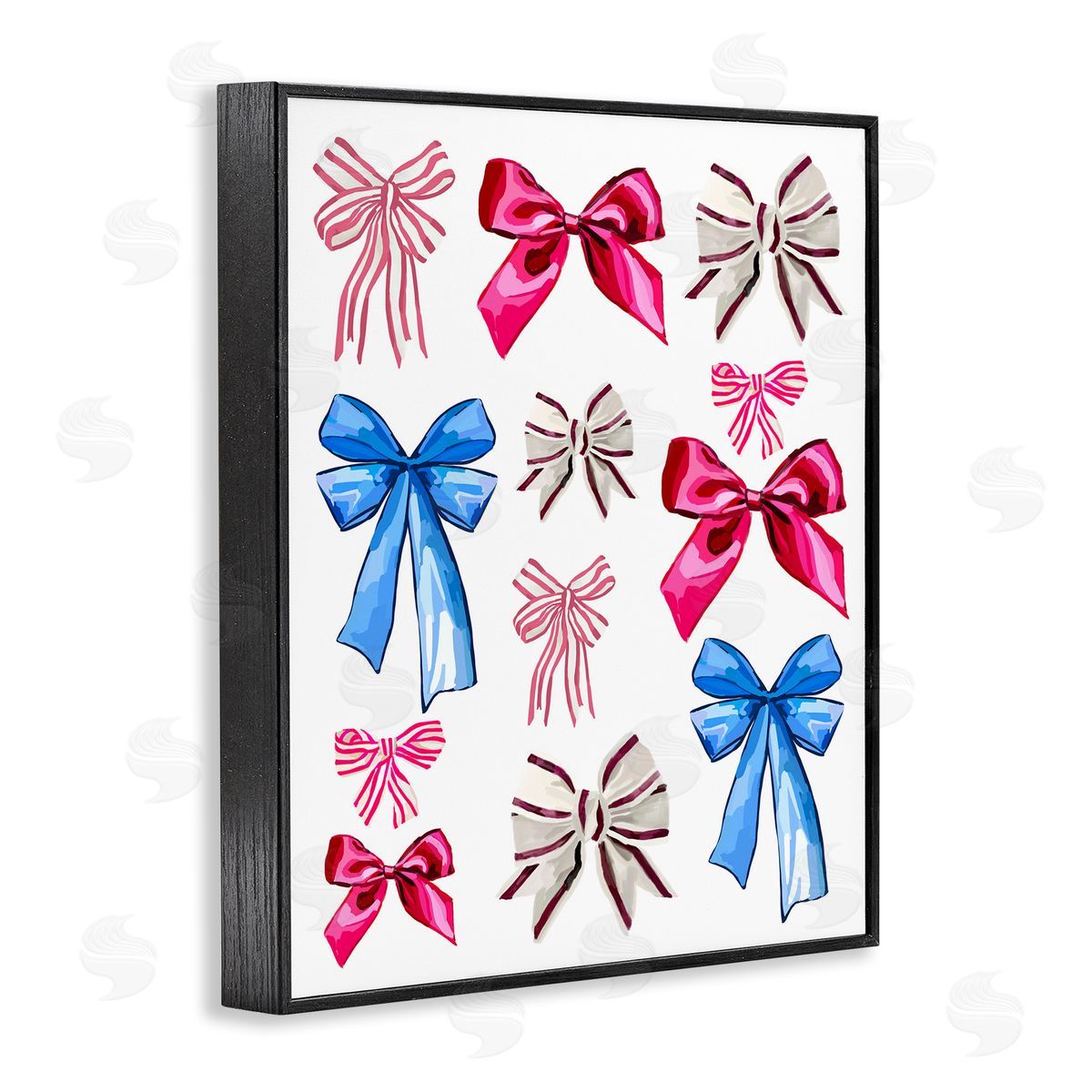 Varied Fashion Ribbons Black Frame Print Wall Art, Home Decor by Amelia Noyes