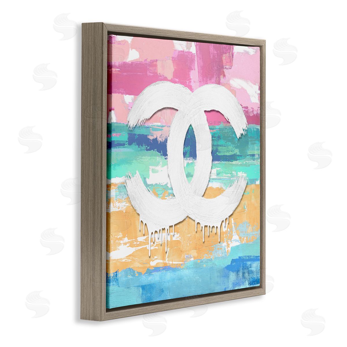 Glam Pastel Gradient Brown Floating Frame Canvas Wall Art, Home Decor by Madeline Blake