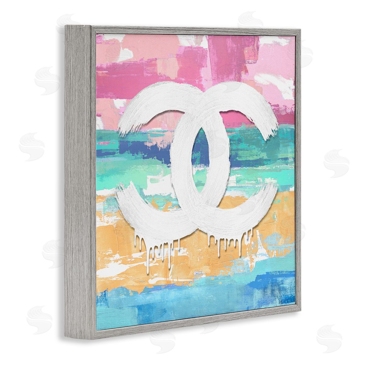 Glam Pastel Gradient Grey Frame Print Wall Art, Home Decor by Madeline Blake