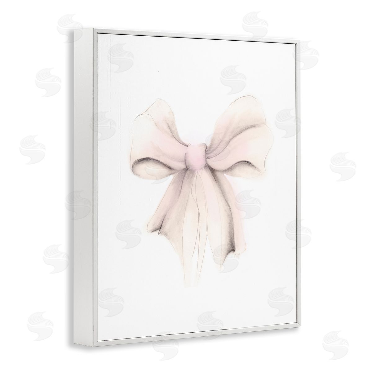 Soft Pale Ribbon White Frame Print Wall Art, Home Decor by Studio Q