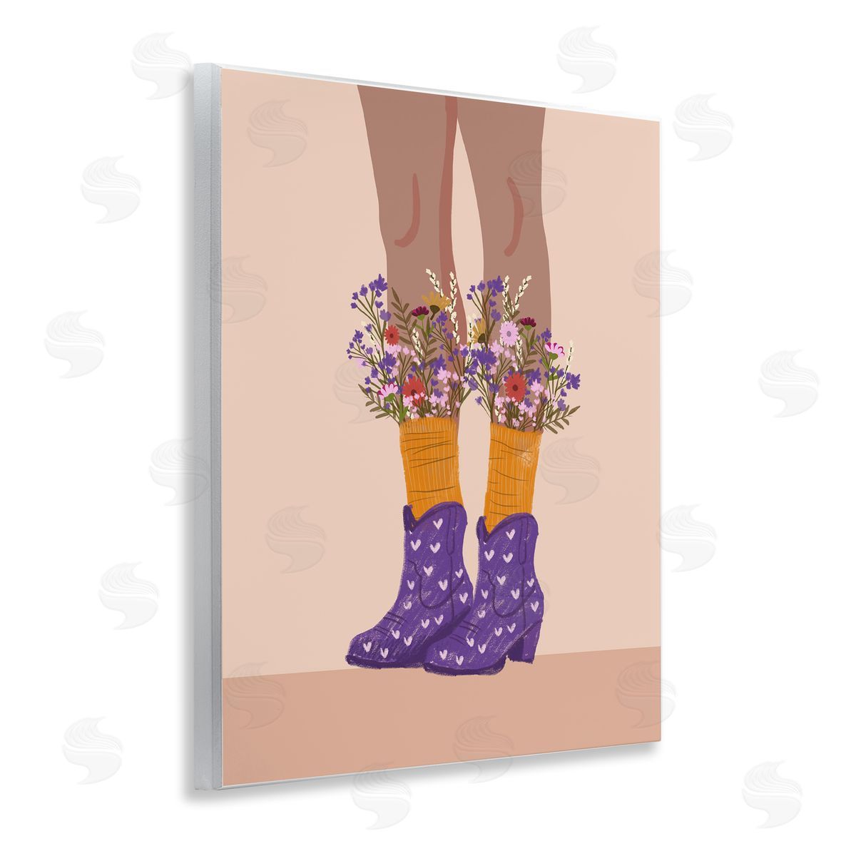 Wildflower Fashion Illustration Wood Plaque Wall Art, Home Decor by Chen Alyesh