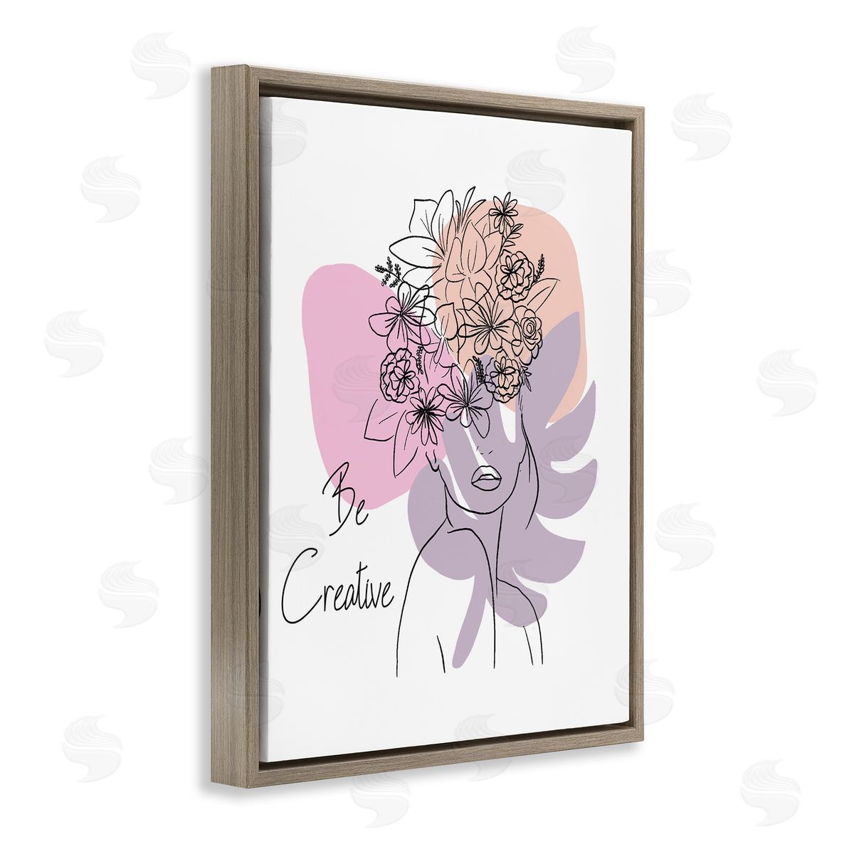 Be Creative Portrait Brown Floating Frame Canvas Wall Art, Home Decor by Chen Alyesh