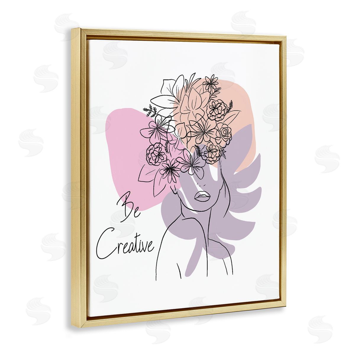 Be Creative Portrait Gold Floating Frame Canvas Wall Art, Home Decor by Chen Alyesh