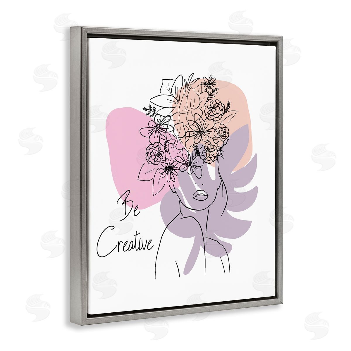 Be Creative Portrait Grey Floating Frame Canvas Wall Art, Home Decor by Chen Alyesh