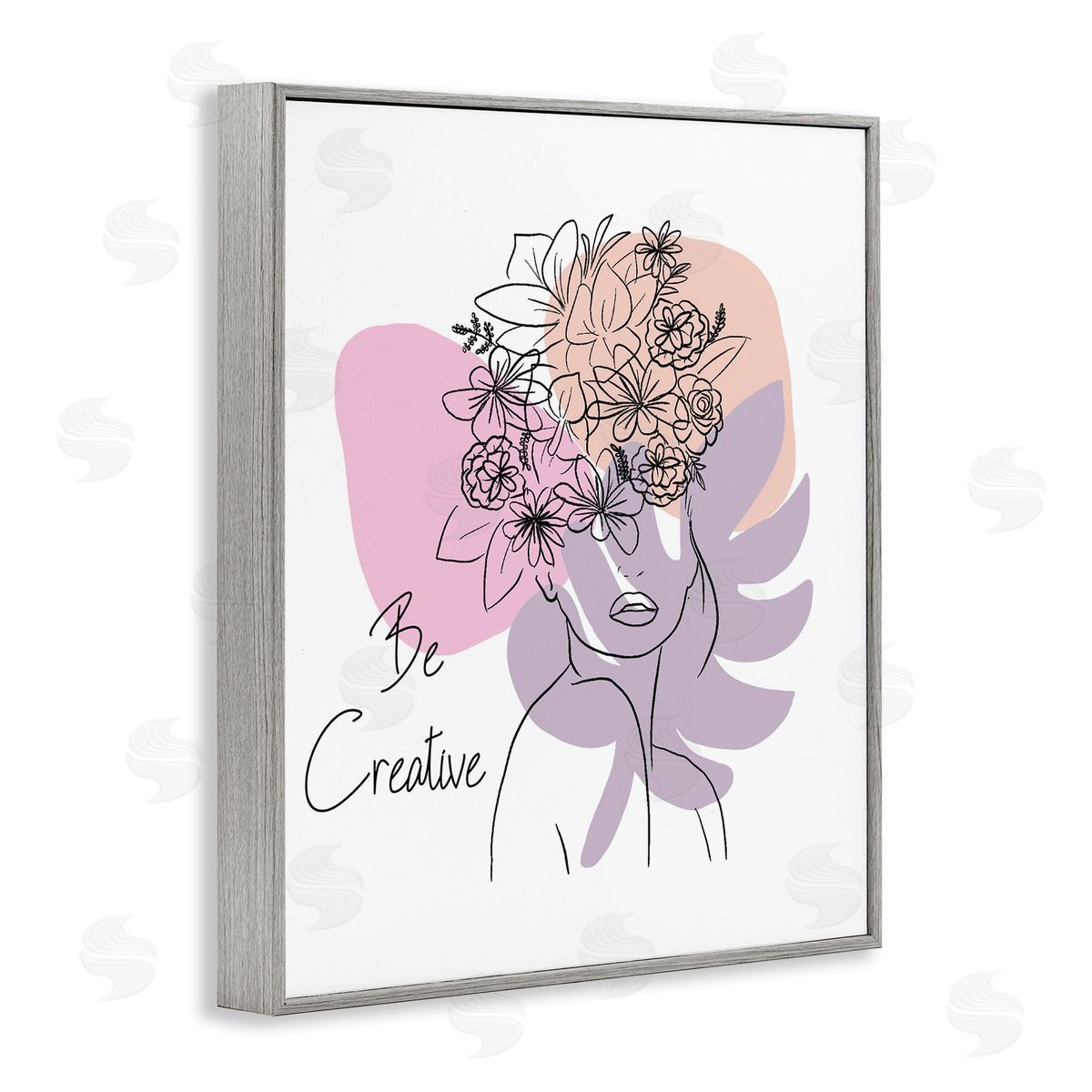Be Creative Portrait Grey Frame Print Wall Art, Home Decor by Chen Alyesh