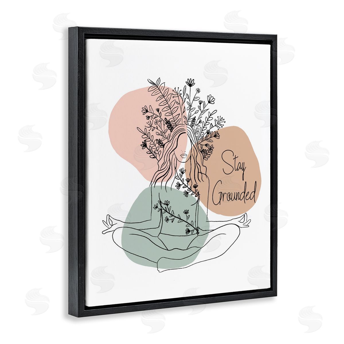 Stay Grounded Portrait Black Floating Frame Canvas Wall Art, Home Decor by Chen Alyesh