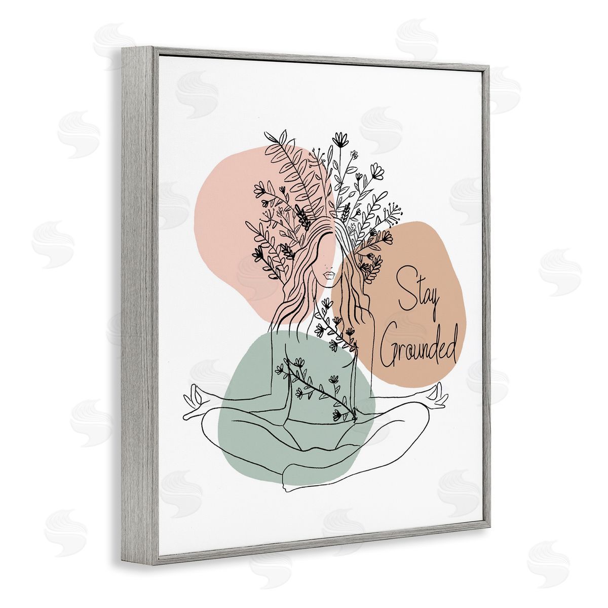 Stay Grounded Portrait Grey Frame Print Wall Art, Home Decor by Chen Alyesh