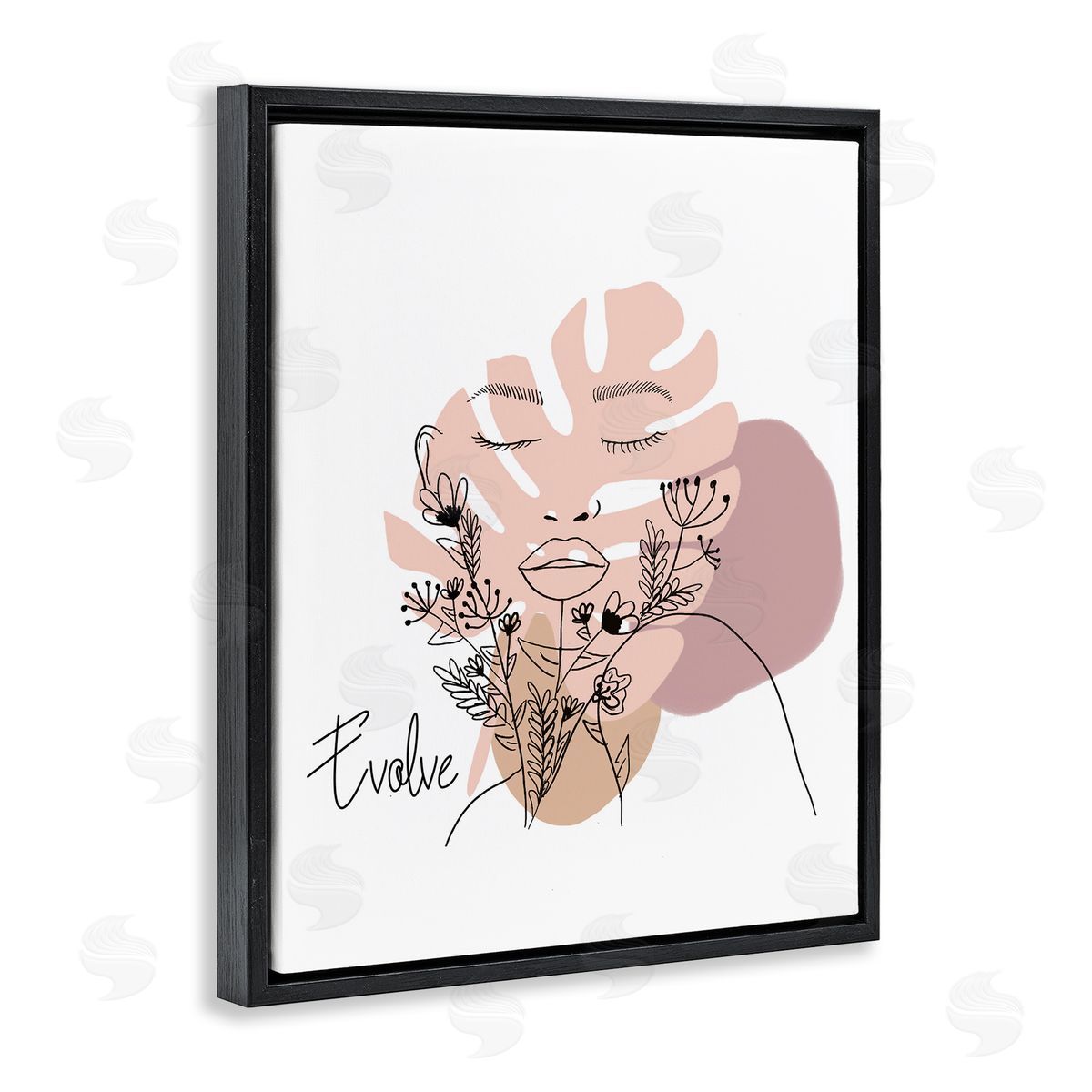 Evolve Boho Portrait Black Floating Frame Canvas Wall Art, Home Decor by Chen Alyesh