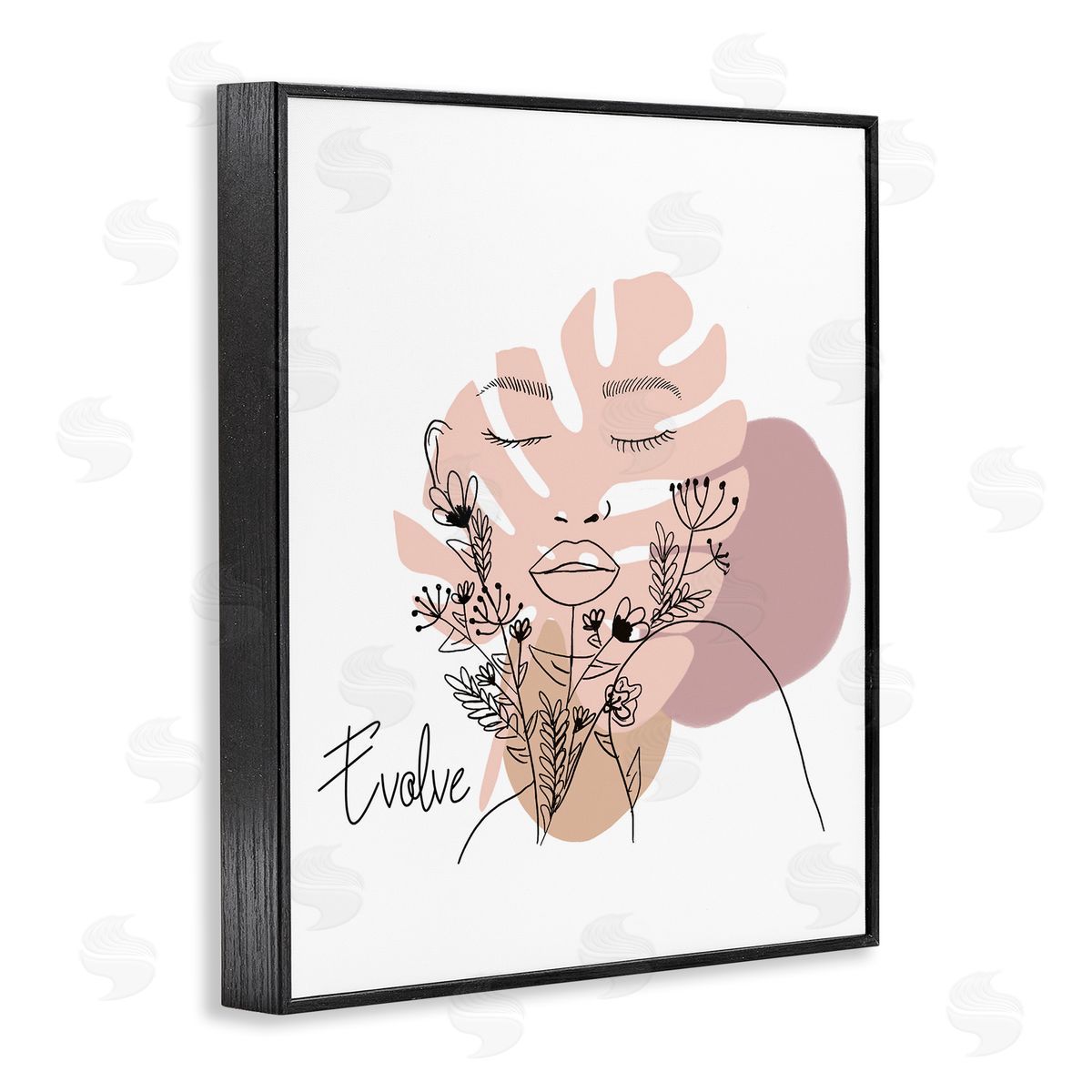 Evolve Boho Portrait Black Frame Print Wall Art, Home Decor by Chen Alyesh