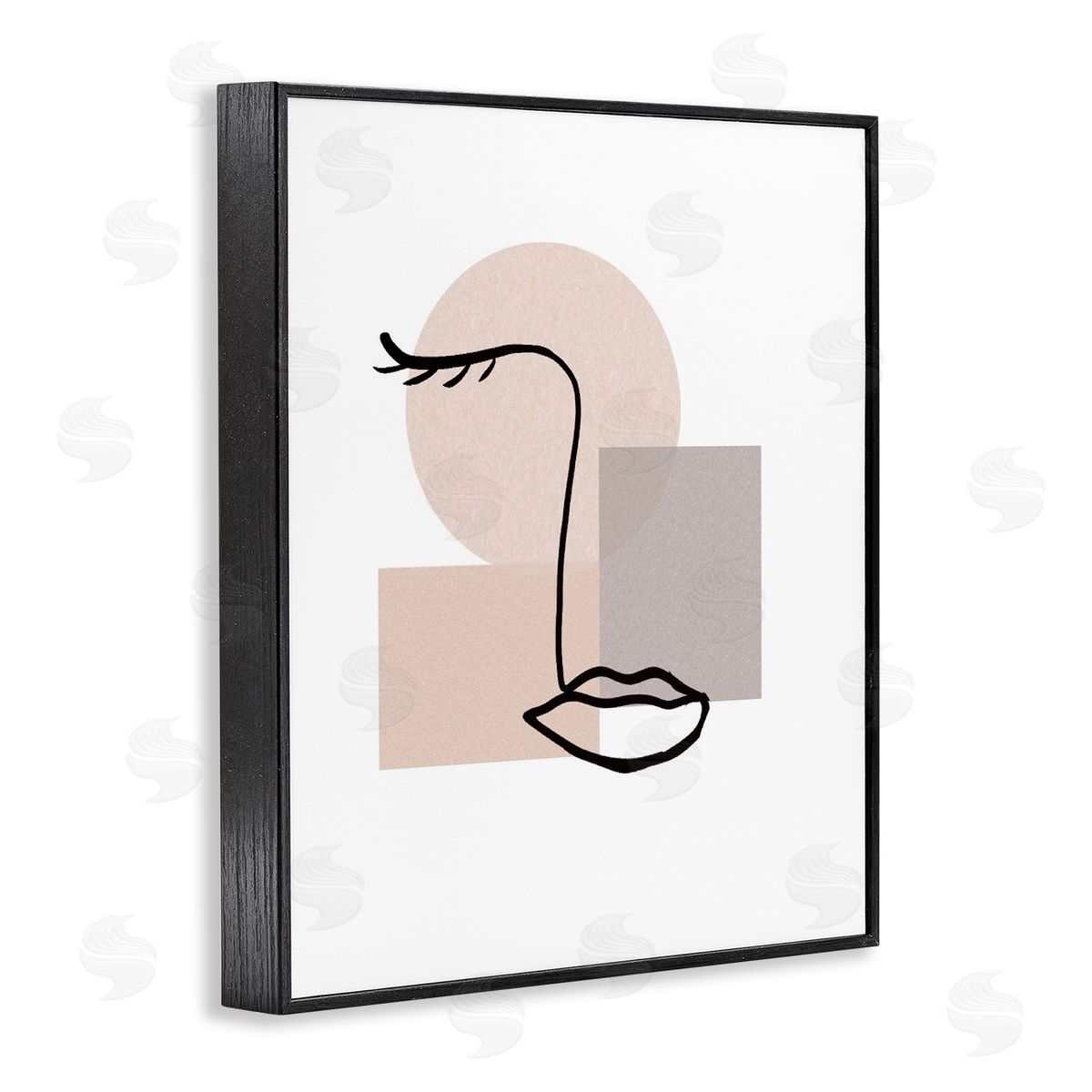 Minimal Face Portrait Black Frame Print Wall Art, Home Decor by Chen Alyesh