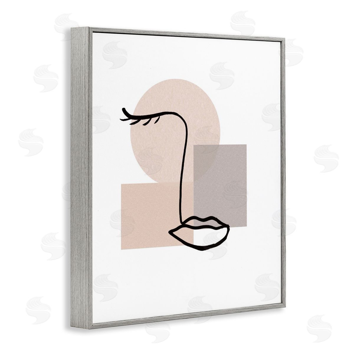 Minimal Face Portrait Grey Frame Print Wall Art, Home Decor by Chen Alyesh