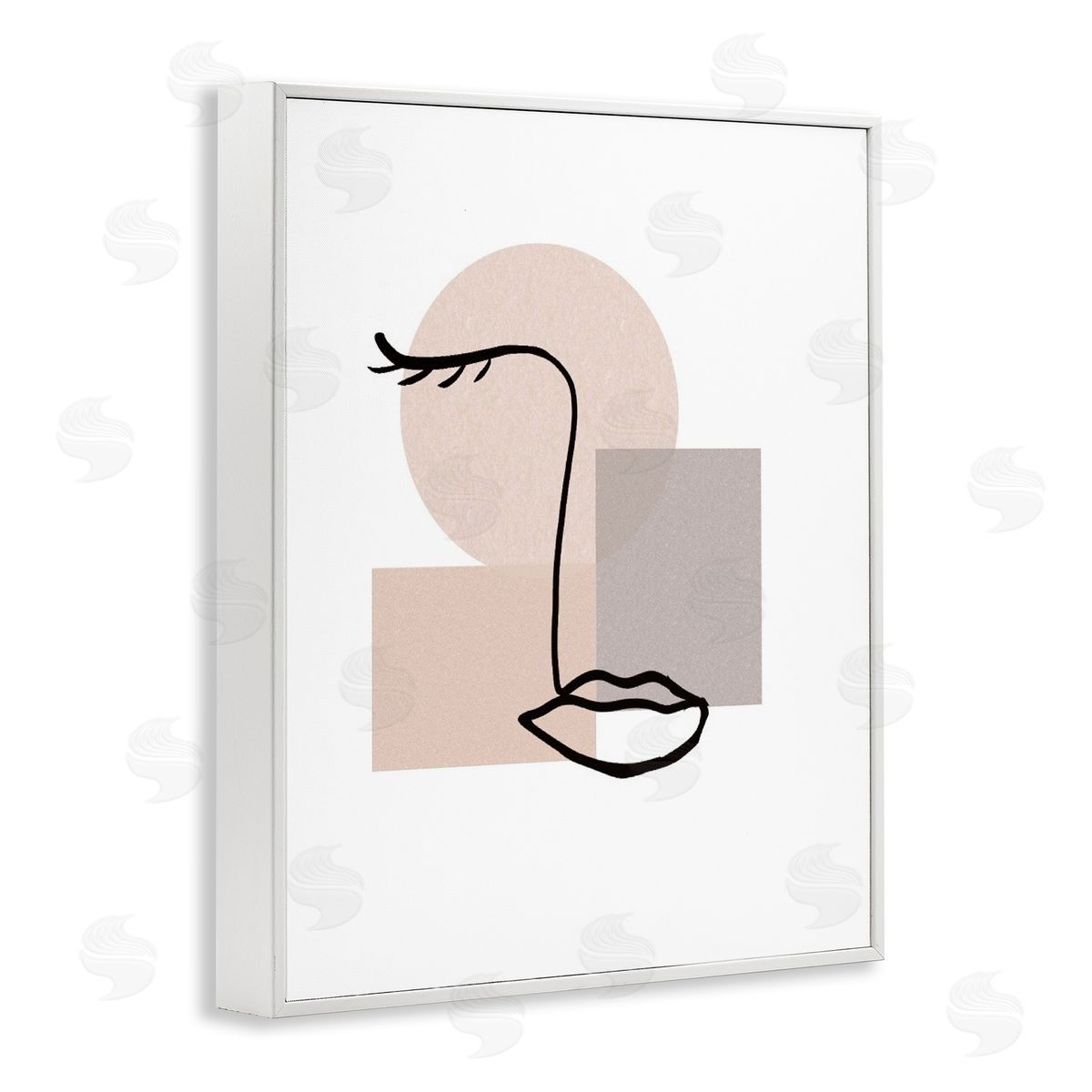 Minimal Face Portrait White Frame Print Wall Art, Home Decor by Chen Alyesh