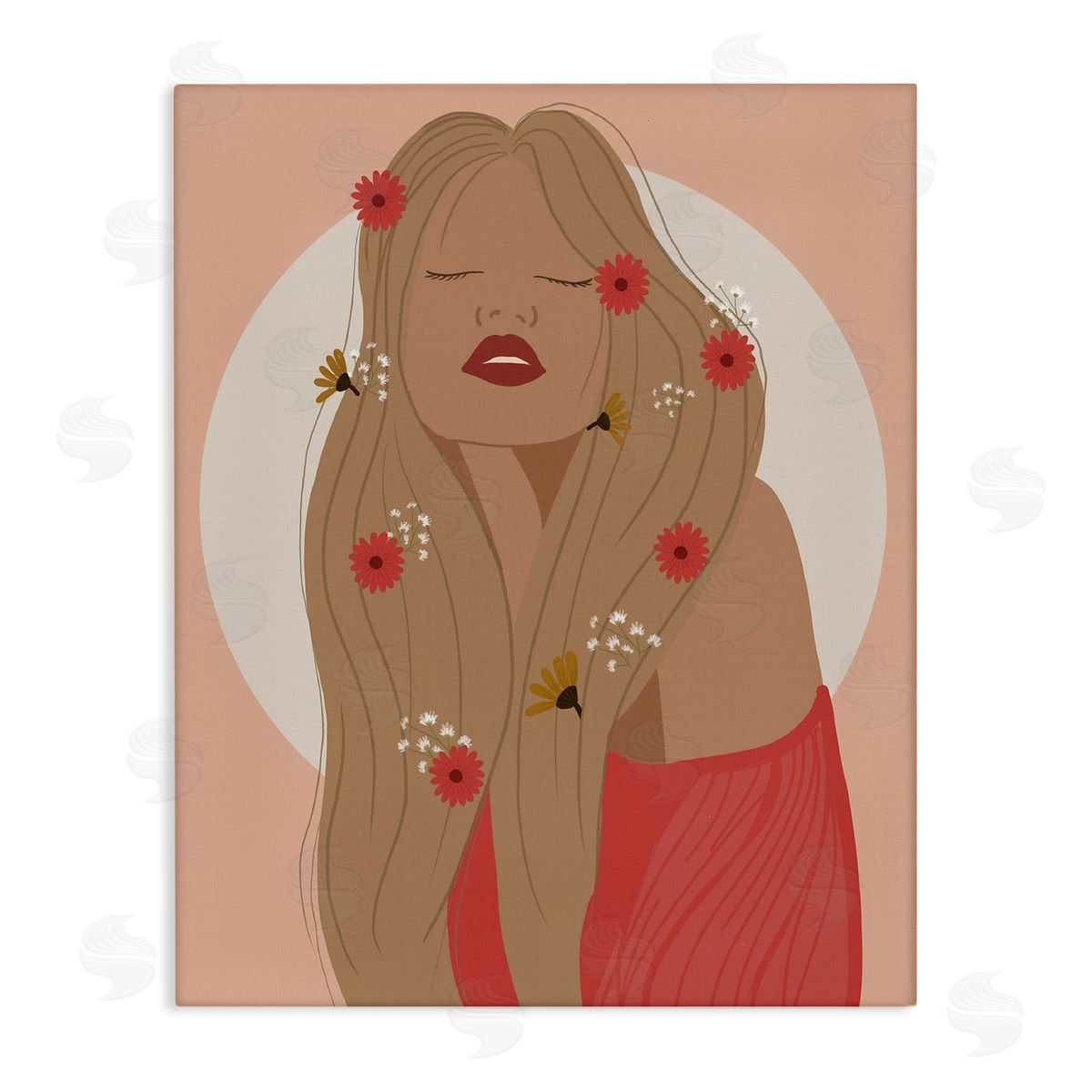 Hippie Boho Girl Canvas Wall Art, Home Decor by Chen Alyesh