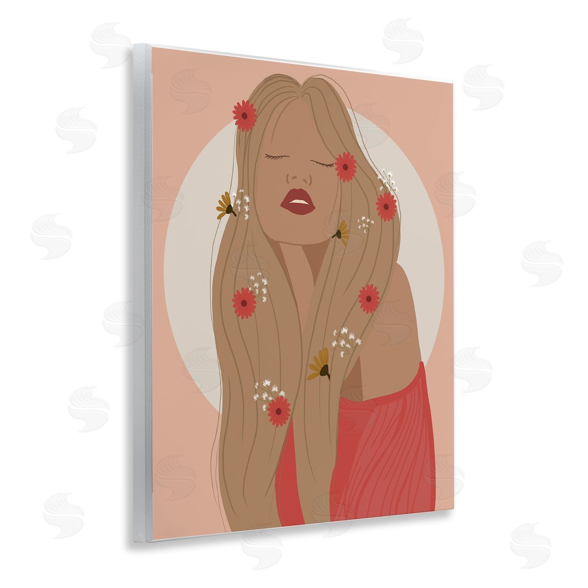 Hippie Boho Girl Wood Plaque Wall Art, Home Decor by Chen Alyesh