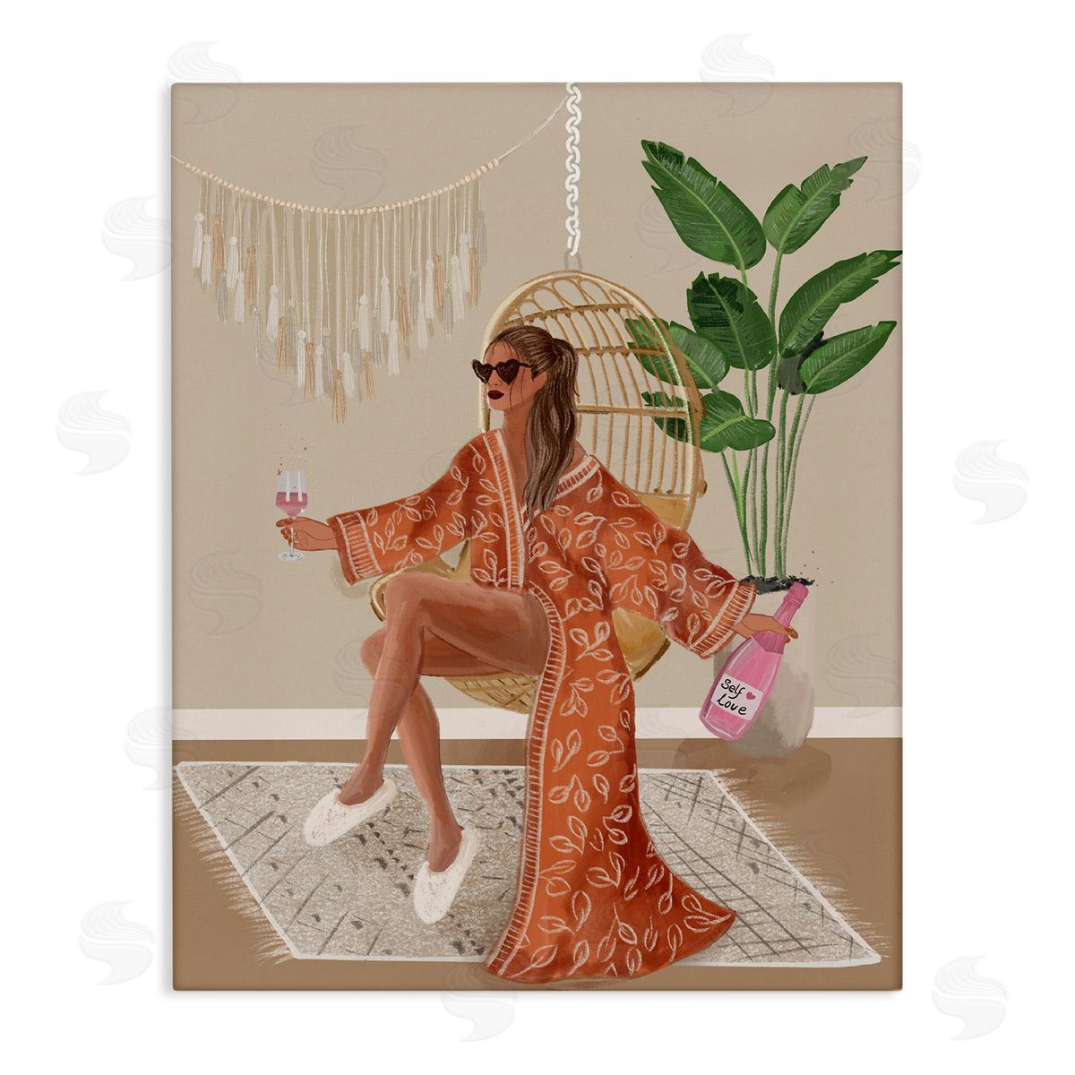 Boho Glam Girl Canvas Wall Art, Home Decor by Chen Alyesh