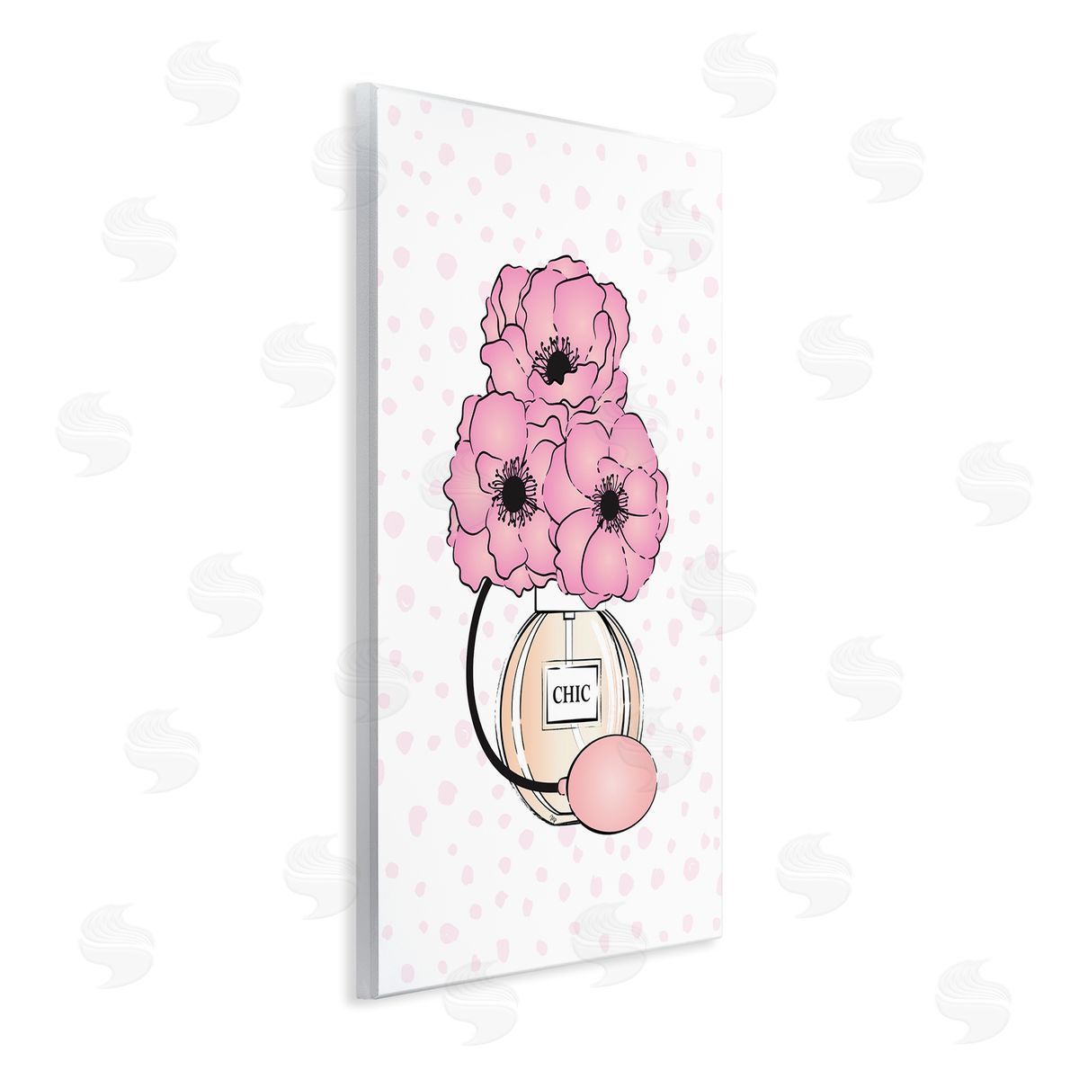 Pink Florals in Perfume Wood Plaque Wall Art, Home Decor by Martina Pavlova