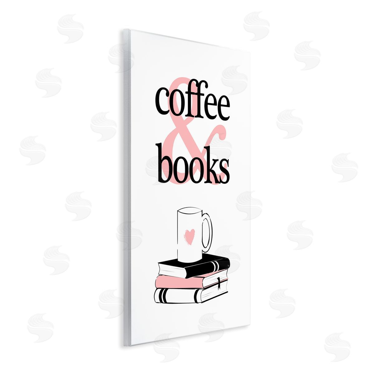 Coffee and Books Phrase Wood Plaque Wall Art, Home Decor by Martina Pavlova
