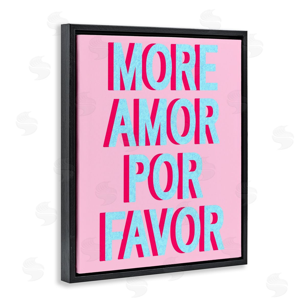 More Amor Phrase Black Floating Frame Canvas Wall Art, Home Decor by Stupell Studio