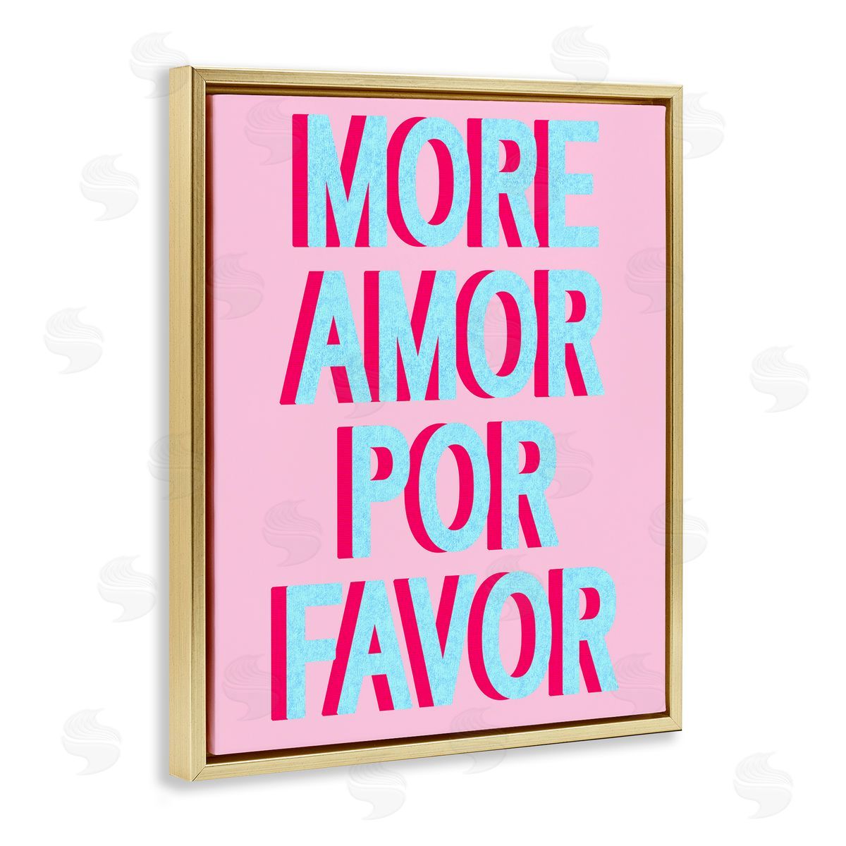 More Amor Phrase Gold Floating Frame Canvas Wall Art, Home Decor by Stupell Studio
