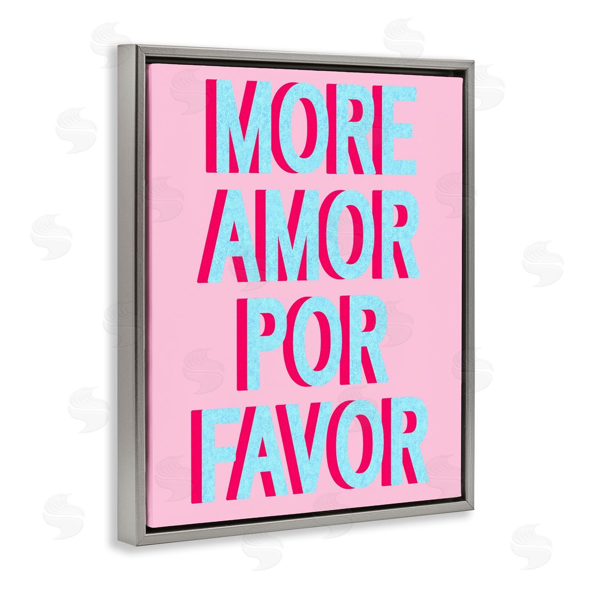 More Amor Phrase Grey Floating Frame Canvas Wall Art, Home Decor by Stupell Studio