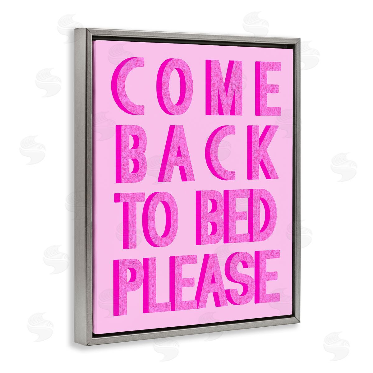 Purple Back to Bed Grey Floating Frame Canvas Wall Art, Home Decor by Stupell Studio
